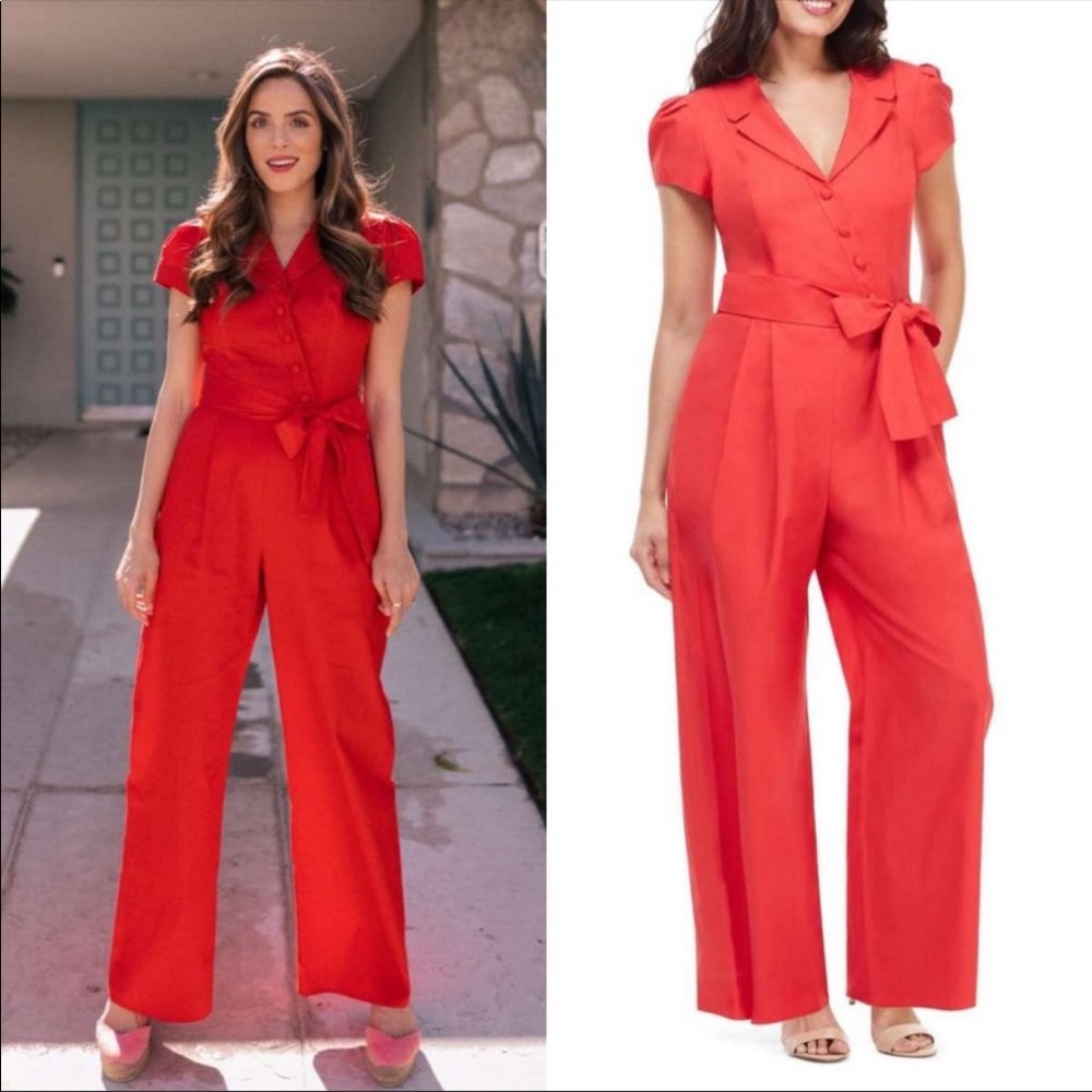 ❤️SOLD❤️Gal Meets Glam Camille Bright Red Cotton - Picture 1 of 8
